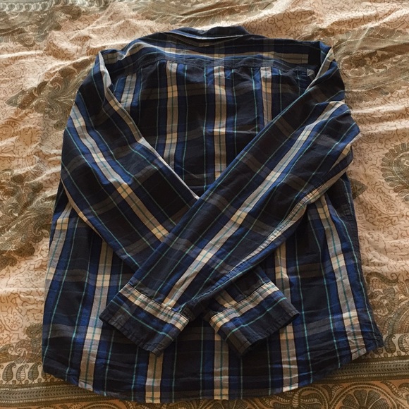Hollister plaid blue button down shirt size med - Picture 3 of 3